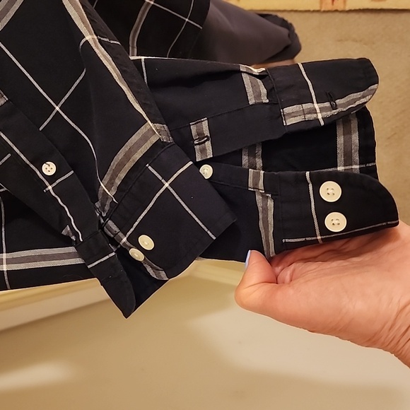 Turnbury Mens Window Pane Plaid Button Down Long Sleeved Shirt Large EUC - Picture 3 of 11